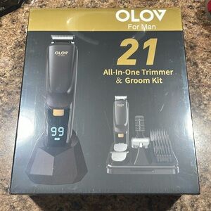 NEW NIB RECHARGEABLE MENS ALL IN ONE TRIMMER GROOMER KIT RAZOR OLOV SEALED